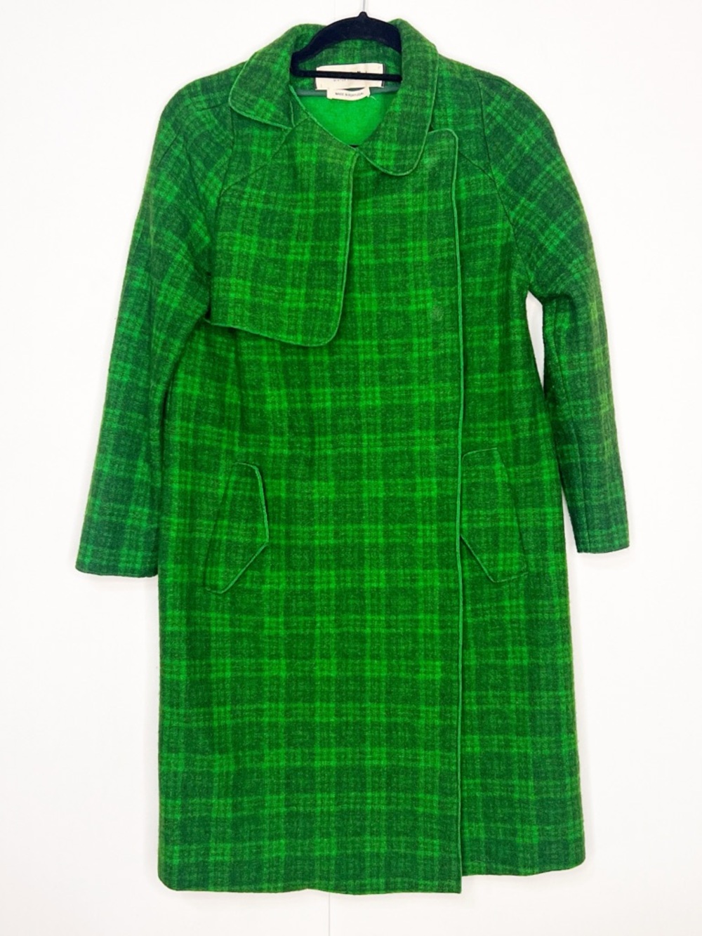 Marni Green Plaid Virgin Wool Coat
